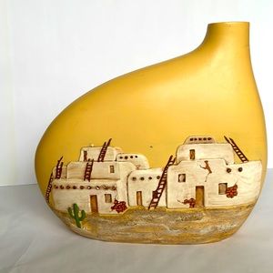 Southwest Vase with Pueblo Adobe Village